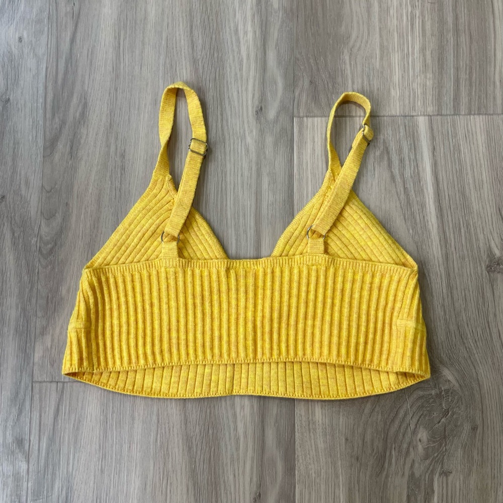 Wild Fable Yellow Ribbed Knit Crop Top - Picture 2 of 3